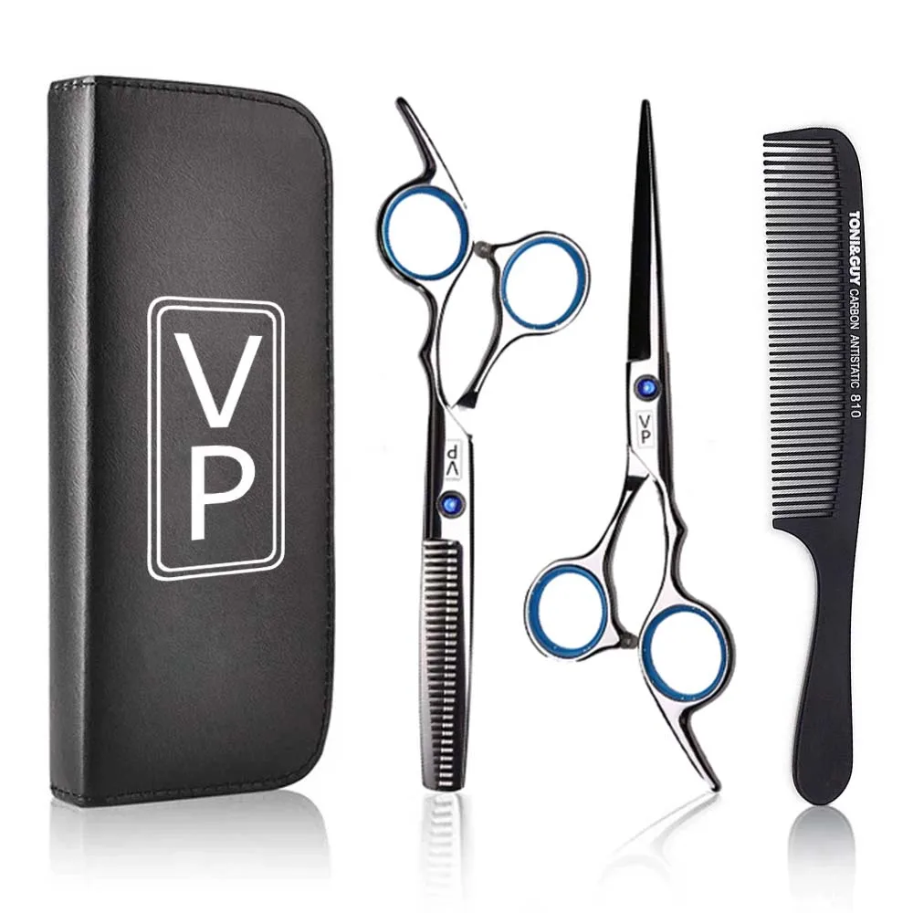 Professional Hairdressing Haircut Scissors 6 Inch 440C Barber Shop Hairdresser\'s Cutting Thinning Tools High Quality Salon Set