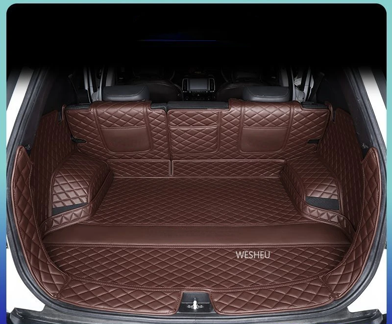 Car Trunk Mat For Hyundai IX35 2018-2023 2010-2017 Leather Waterproof Dedicated Cargo Liner Car Trunk Anti-Dirty Mat Car Styling