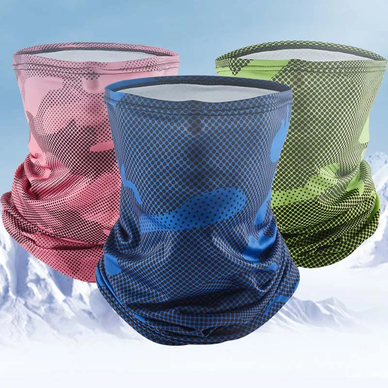 

Outdoor Sun Protection Face Mask Head Scarf for Men Full Face Cover Neck Gaiter Motorcycle Ice Silk Headgear Riding Equipment