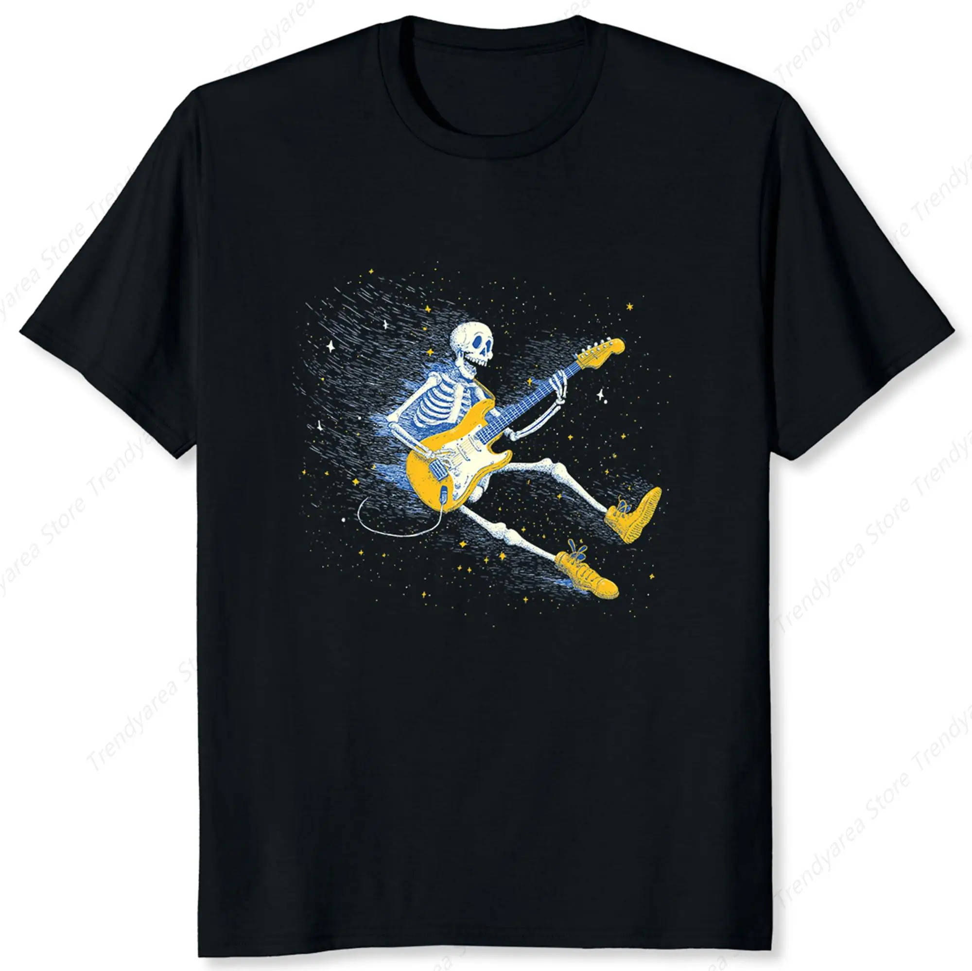 

Men’s Skull Guitar Shirt for Men Skeleton Music Shirt in Soft Cotton Guitar Players Graphic T-shirt