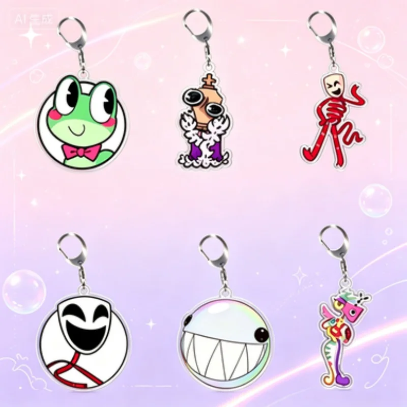 Porte-clés en acrylique anime de 5 cm pour Tadc Jax Bunny Pomni, accessoires créatifs pour sac à dos, cadeaux de dessin animé pour meilleurs amis