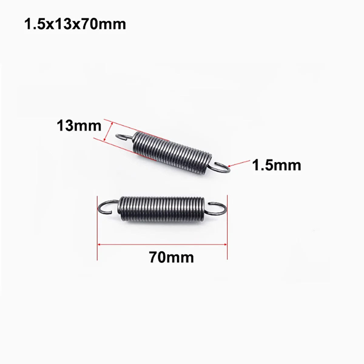 10pcs Wire Diameter 1.5mm Extension Springs Spring Steel OD 13mm Length 50/60/70/80/90/100/120-280mm Expansion Spring Hook-end