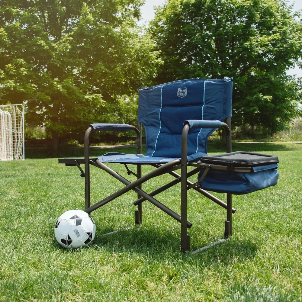 Silla plegable para deportes al aire libre, accesorio para la Playa y el césped, soporta hasta 300 libras, color azul, paquete de 2