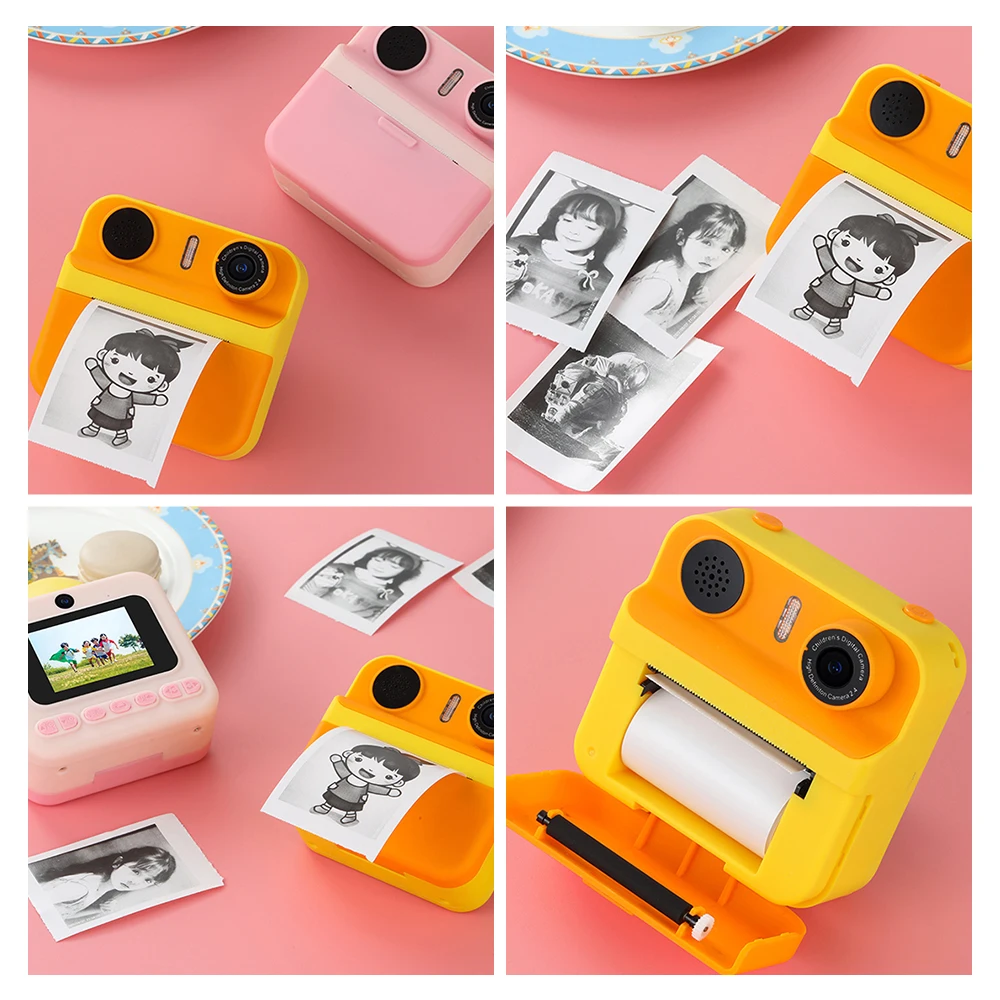 camara termica niños Cámara digital para niños impresión instantánea de fotos, pantalla de 1080 pulgadas, lente dual de 2,4 P, con parpadeo, regalos de cumpleaños y vacaciones