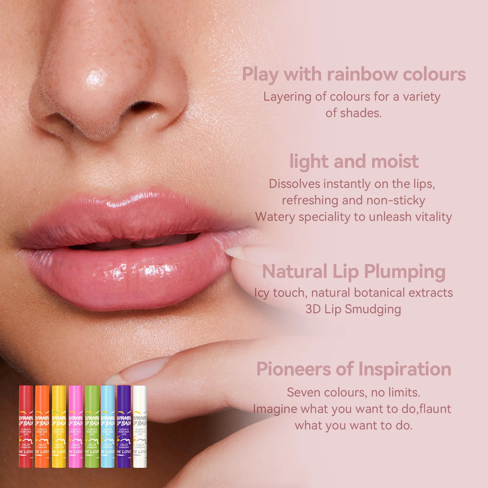 Color Changing Lipstick Discoloration Tinted Lip Balm Set Glossy Moisturizier Hydrated Natural Light Lip Plumping Lips Cosmetics S10a2662e9a344390b1f59ded5cba56b9J