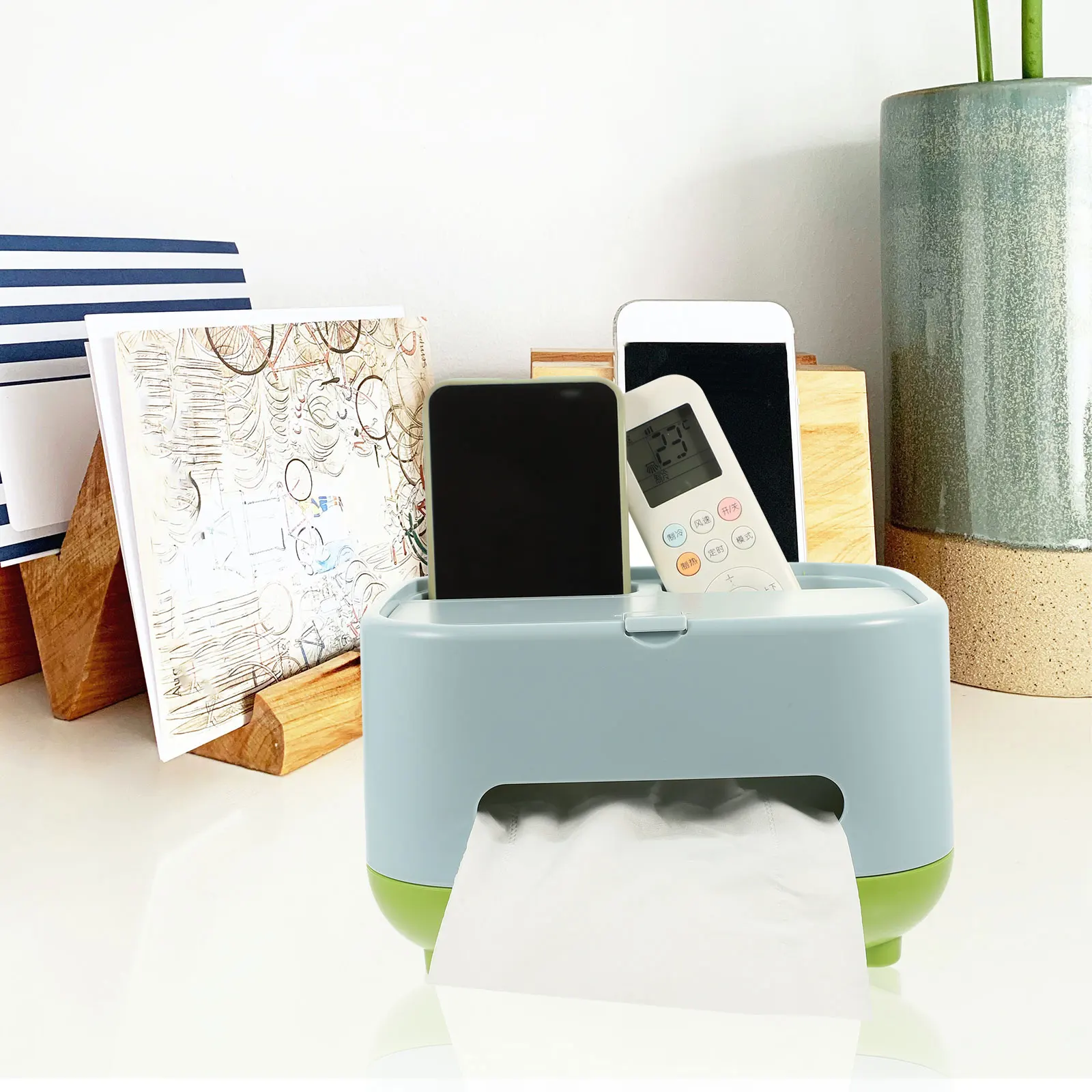 

Tissue Box Storage Organizer Lightweight Desk Bedside Multi Functional Container Napkin Boxes Paper Towel Holder Living Room