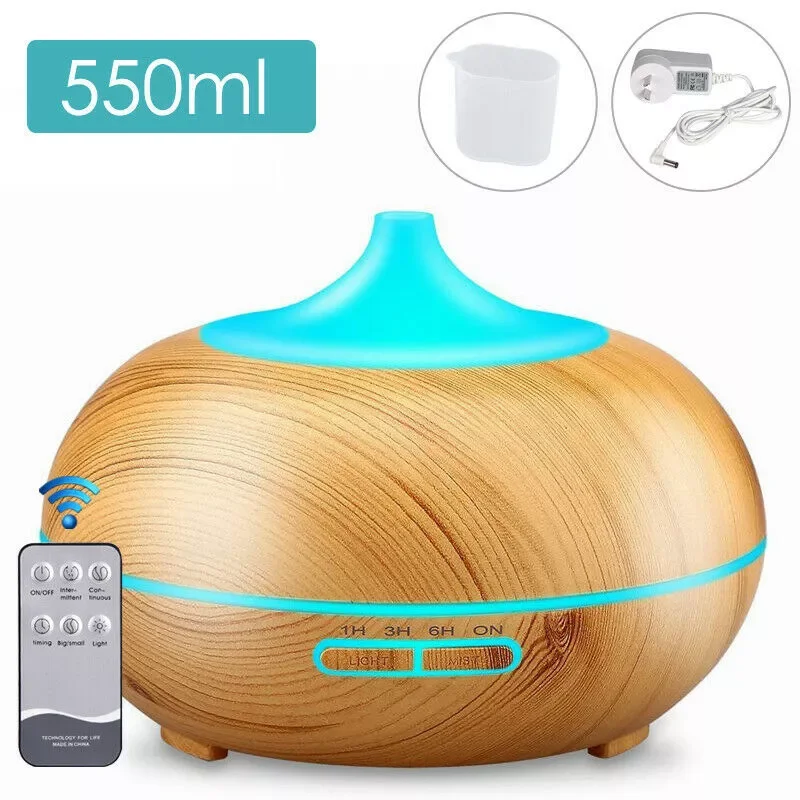 Humidificateur d'air télécommandé avec lampe LED, brumisateur frais, diffuseur d'huiles essentielles
