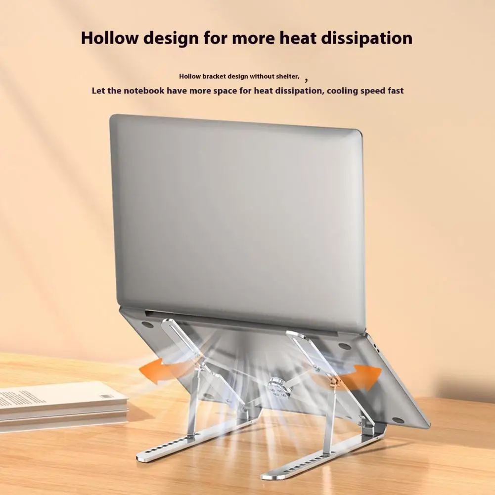 Heat Dissipation Laptop Mount Adjustable Laptop Stand Bracket with 10 Height Settings Foldable Notebook Holder Anti-slip Pads