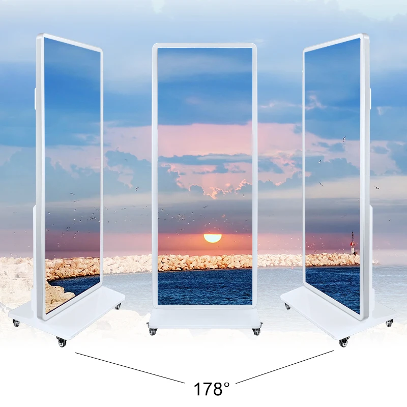 69.3-Inch interactive totem floor standing LCD digital signage indoor advertising kiosk
