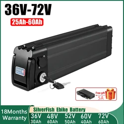 SilverFish 48v60ah Electric Bike 48v 36v 52v 60v 72v 15 20ah 50ah 60ah ebike battery 250w-3000w Bateria 30AH 40ah shark battery