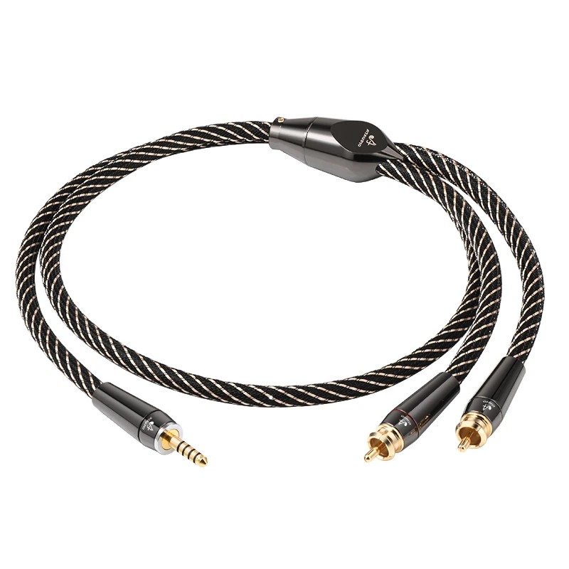 Wysokiej klasy kabel audio HiFi 4.4mm do 2RCA, 6N OFC, zbalansowany rozdzielacz Y, adapter Jack do RCA męski do wzmacniacza lub miksera. — zdjęcie produktu 6