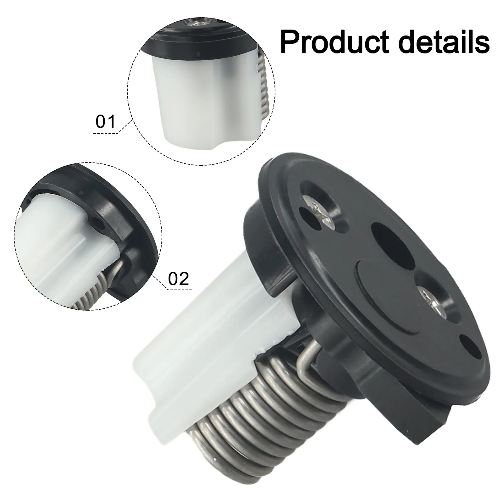 For RV Toilets For Easy Replacement Spring Cartridge Kit Traveler 110 Cartridge Black End Cap Easy Installation