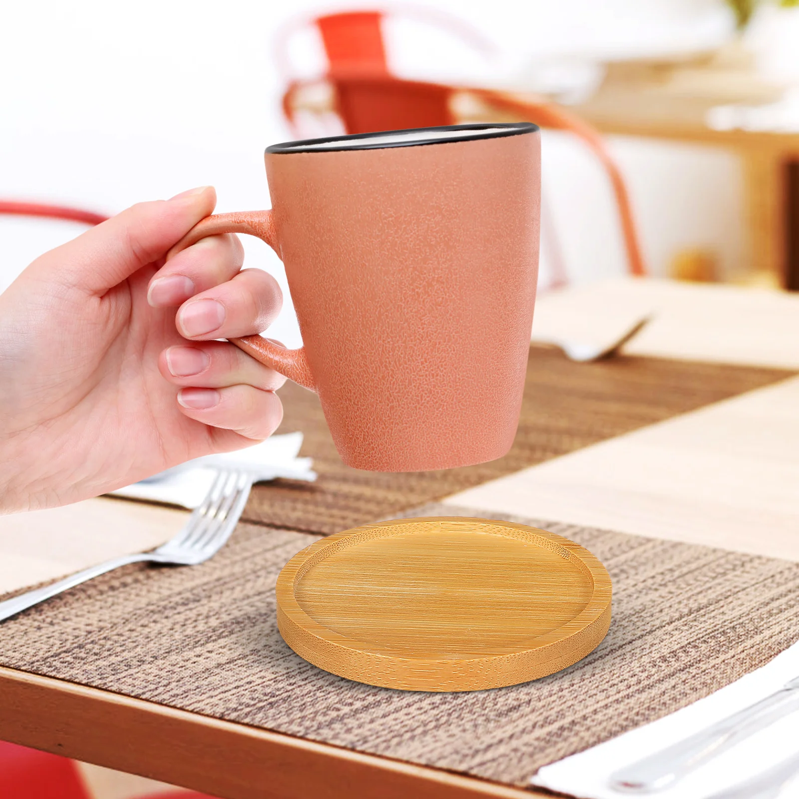 

6Pcs Mosaic Coasters Fun Educational Craft for Kindergarten Safe Non-Tip Round Trivets for Hot Dishes Kitchen Countertop Pad