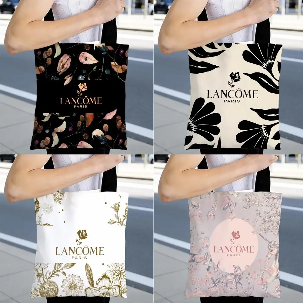 Bolsas de almacenamiento L-L-Lancome con diseño de moda, serie de bolsas de lona, ​​bolsas con estampado, bolso de hombro ligero, bolsas de compras