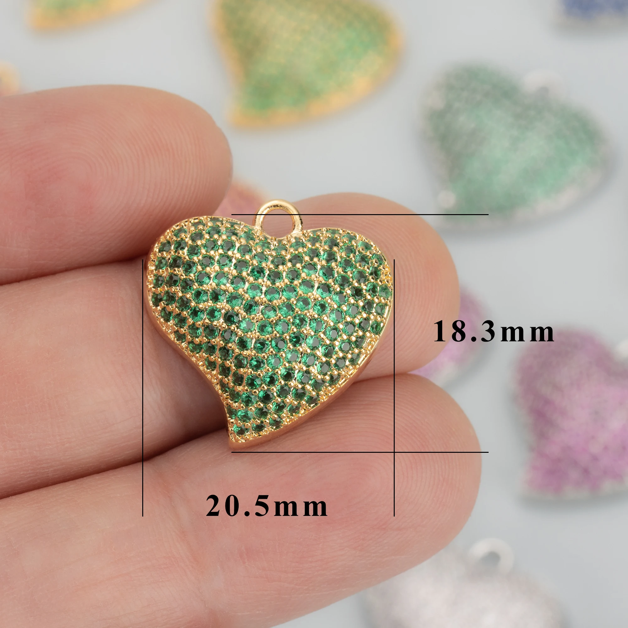 GUFEATHER MB77,jewelry accessories,heart shape,18k gold plated,nickel free,copper,zircons,jewelry making,diy pendants,1pcs/lot