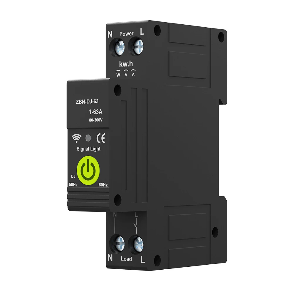 Intelligent For TUYA For ZigBee Circuit Breaker with Remote Switch Control and Adjustable Overcurrent Settings
