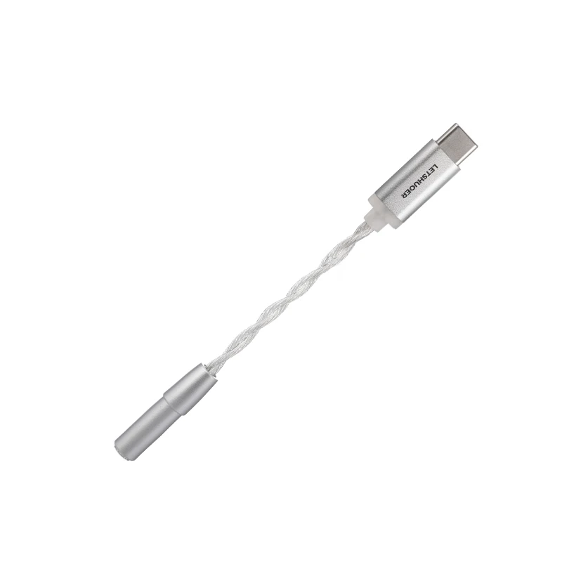 LETSHUOER DT01 PRO ประเภท C ถึงแจ็ค 3.5 มม.อะแดปเตอร์หูฟัง DAC 384 kHz/32bit หูฟังแบบพกพาเครื่องขยายเสียงสําหรับโทรศัพท์/เครื่องเล่น