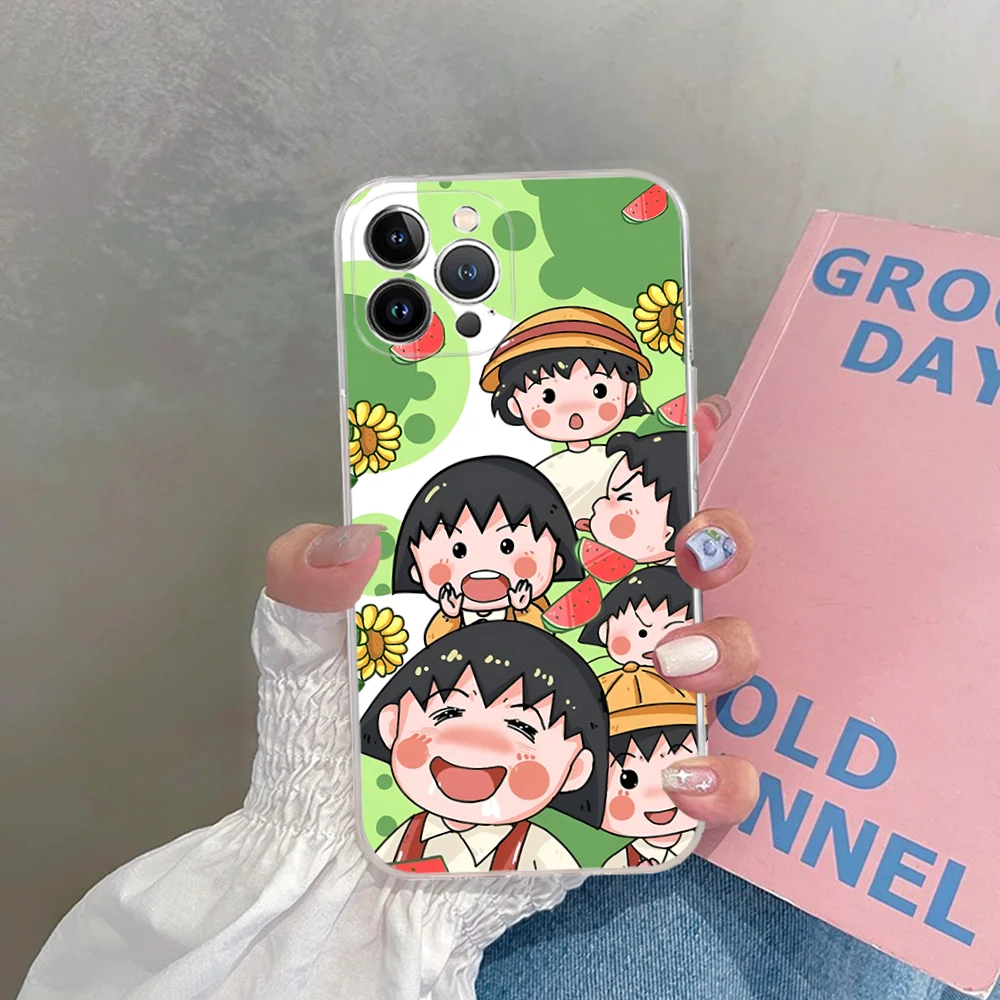 Catoon Chibi Maruko Chan   Phone Case For iPhone 15 14 11 12 13 Mini Pro XS Max Cover 6 7 8 Plus X XR SE 2020 Funda Shell