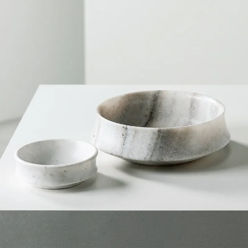 Marble tall fruit plate, high-end refreshment plate