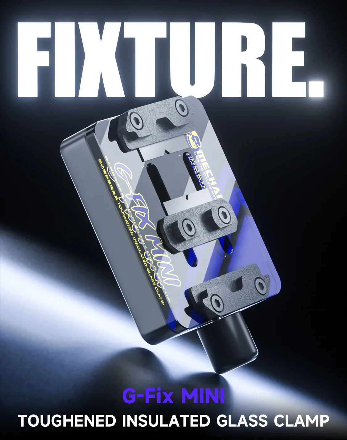 MECHANIC G-Fix MINI PCB Holder 500°C Heat Resistant Insulated Glass Clamp 16-37mm for Phone Motherboard BGA IC Soldering Repair