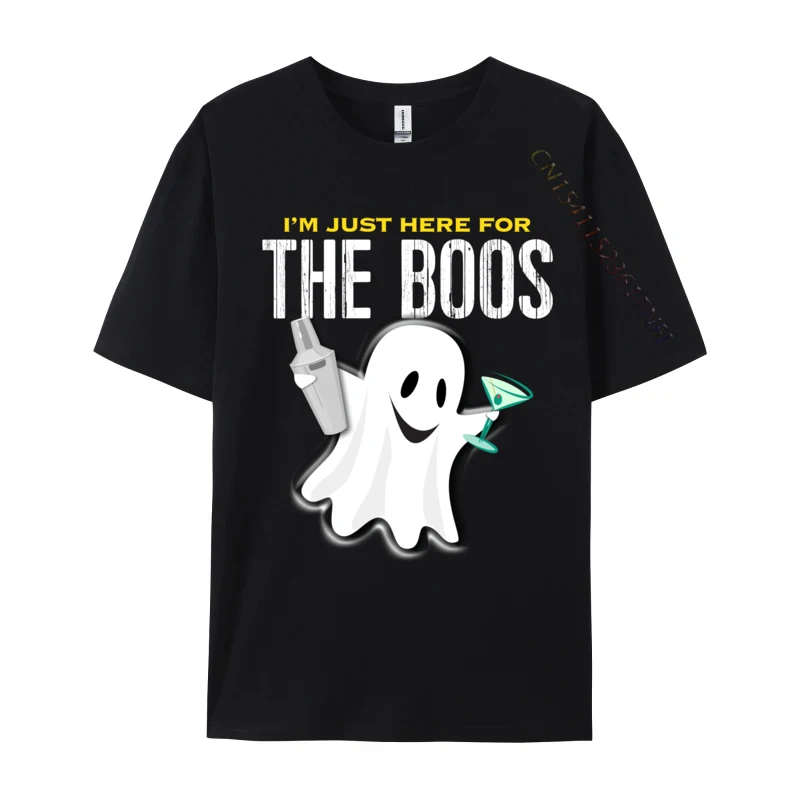 I M JUST HERE FOR THE BOOS Halloween Martini Shaker Street Tshirts New Arrival Party Cotton Men's Tops Shirt Tee Shirts