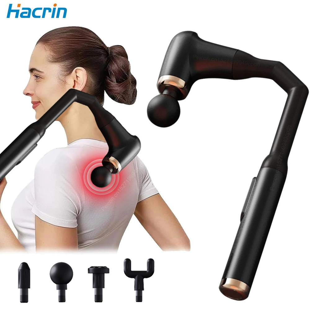 

Пистолет для фасции, ручной электрический массажный пистолет для глубоких тканей с удлиненным U-образным массажером для спины, расслабление мышц для плеч, спины