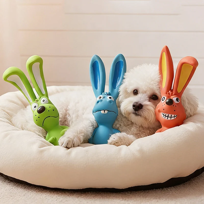 

Pet Supplies Latex Pet Toys Collection Grinding Teeth Cleaning Bite Interactive Dog Toys Naughty rabbit dog latex chew to