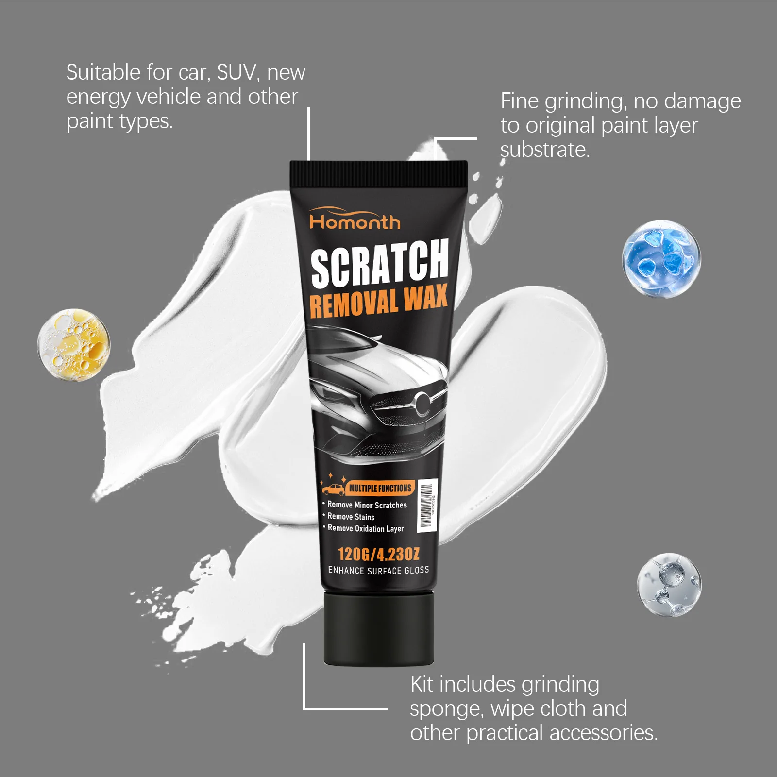 Autolack-Kratzerentferner-Set Abrasive Politur für Alle Autolacke Umweltfreundliche Lackrestaurierung Entfernt Leichte Kratzer und Wirbelmuster – Detail 9