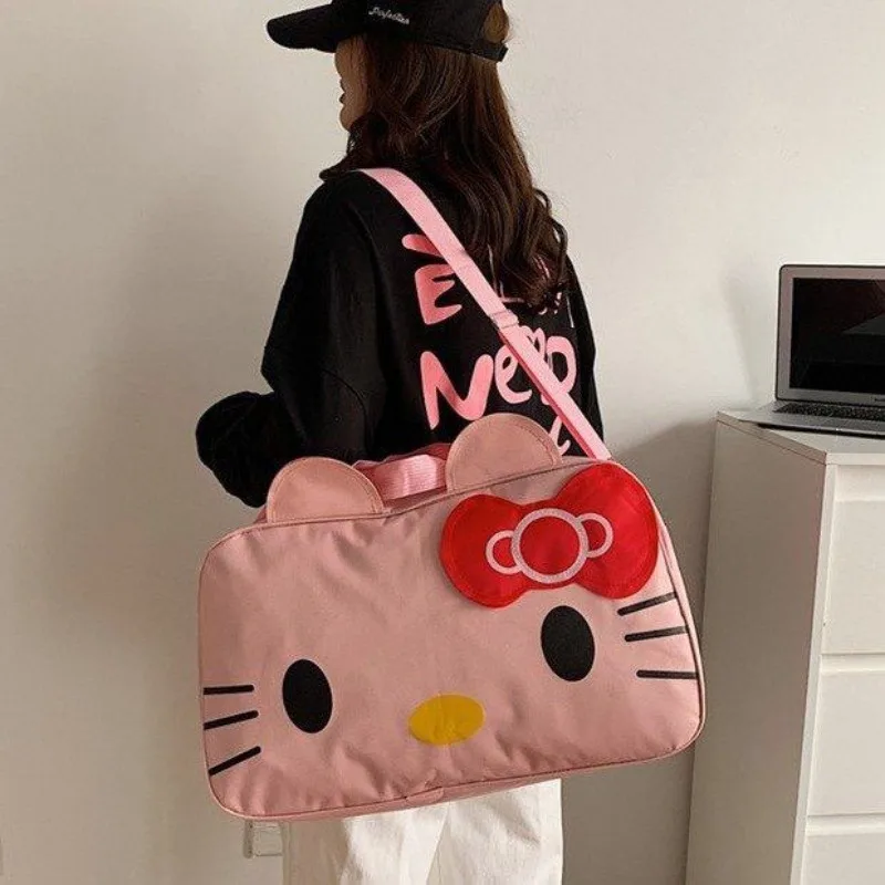 Hello Kitty borsa da viaggio carina impermeabile borsa da viaggio per cartoni animati di grande capacità borsa da viaggio portatile a breve distanza