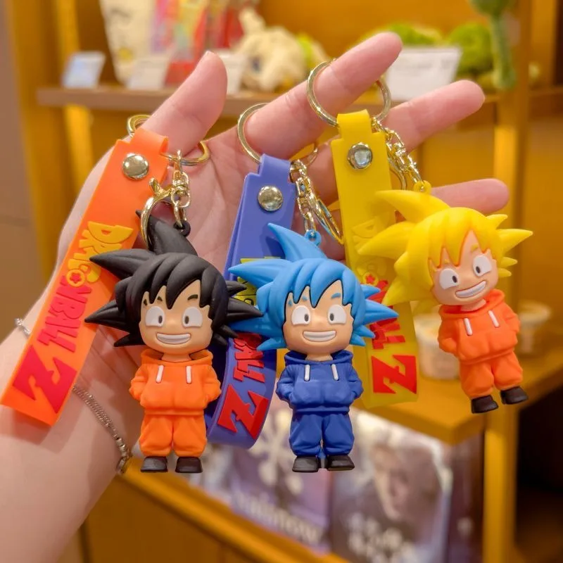Dragon Ball Sun Wukong Vegeta dibujos animados Anime muñeca de silicona llavero moda Cool bolsa decoración colgante regalo para niños