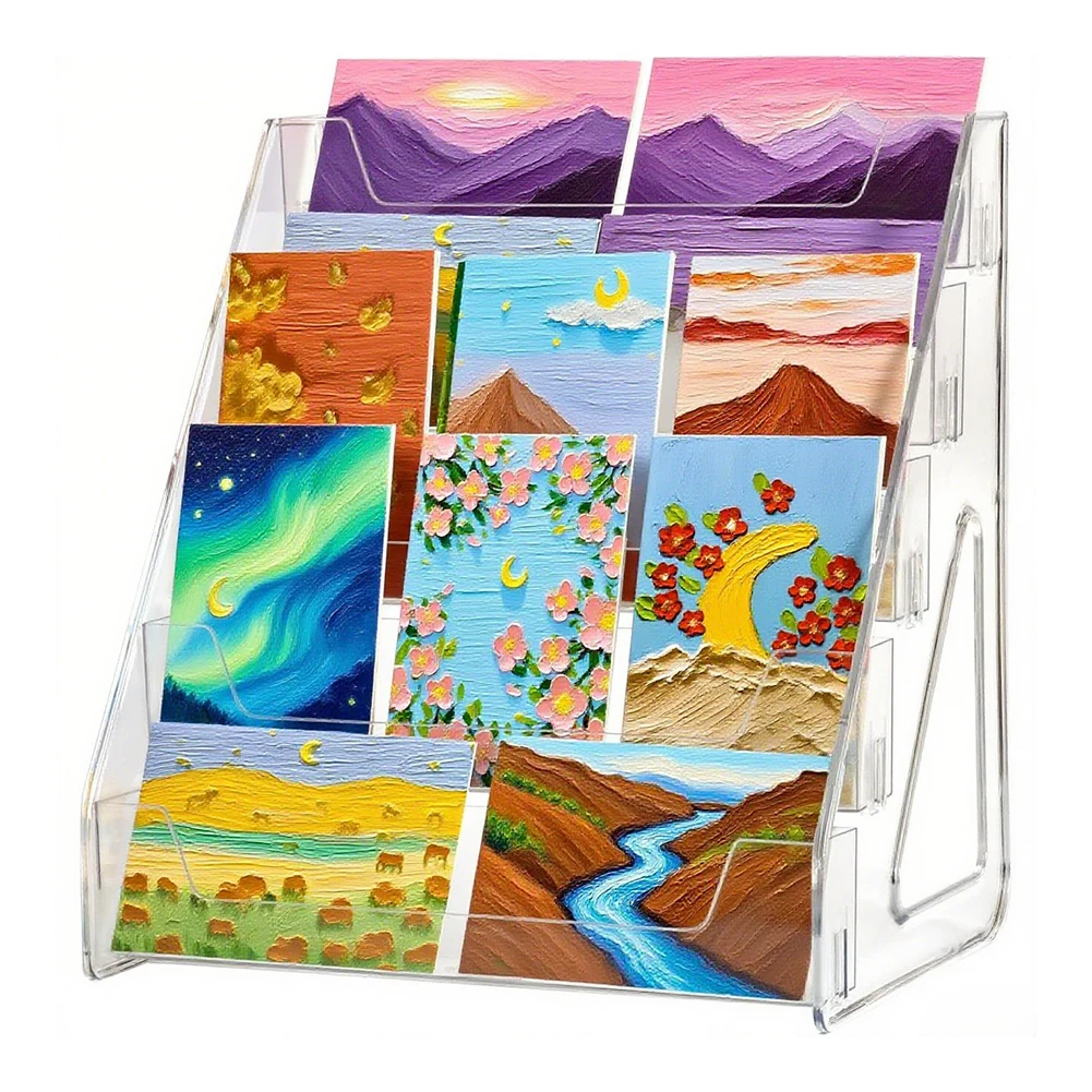 Greeting Card Stand 5-Tier Display Stand Trade Shows Stylish Home D cor Scratch Resistant Material For Collectors