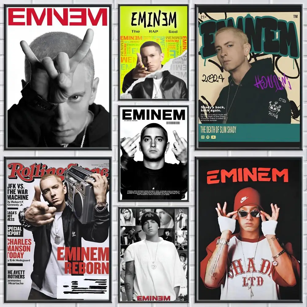 Retro Rapper E-Eminem Poster, moderne und elegante Wandaufkleber für Heimdekoration, Wohnzimmer, Schlafsaal, Wandkunst