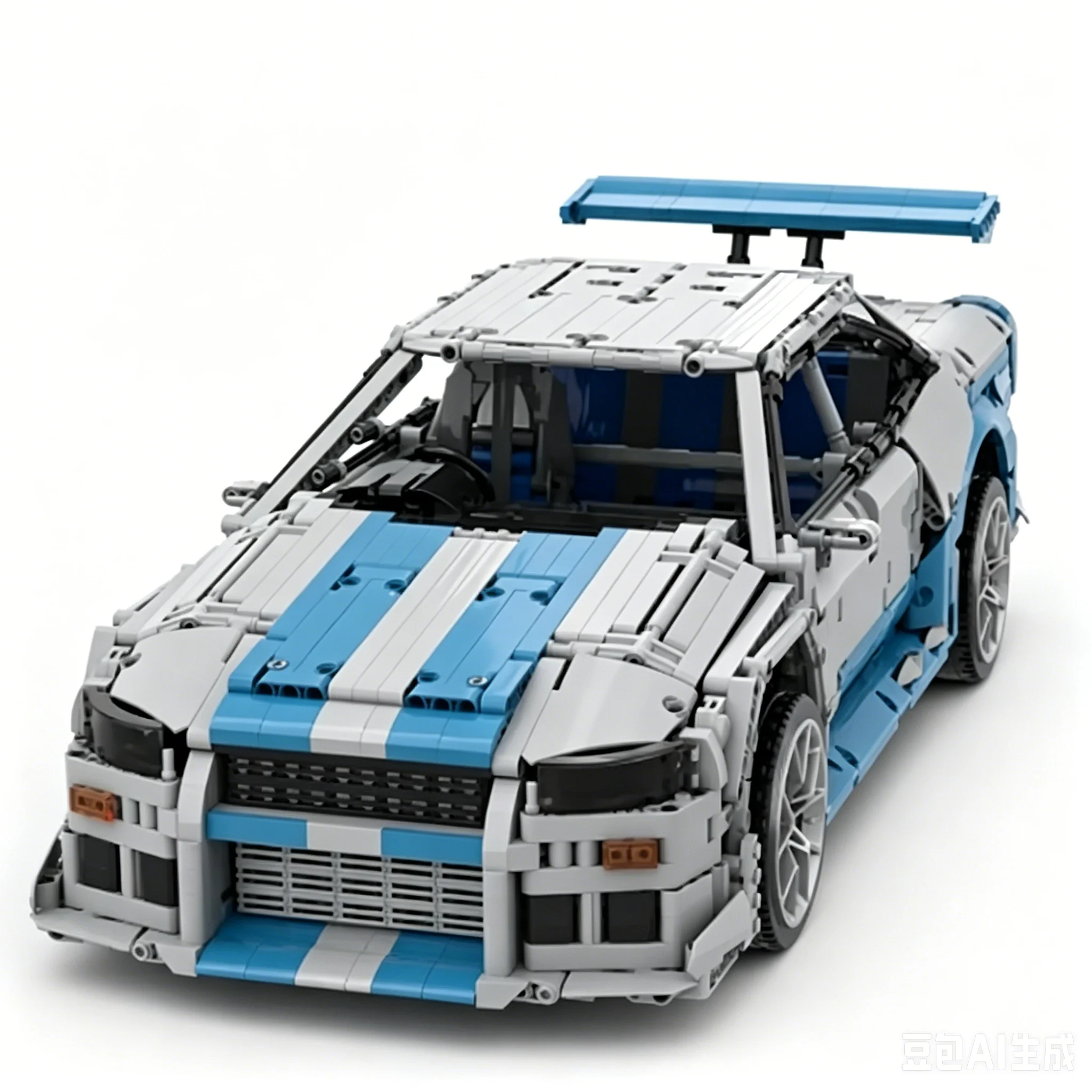 Moc Supercar Building Blocks 1/8 Scale - Moc Sy002 1:8 Scale Skyline GT-R