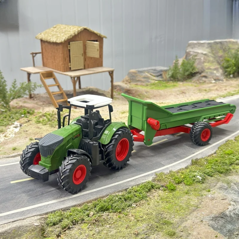 Large Scale Tractor toys DIY Farmer Car Playset Toy Transport Trailer Engineering  Birthday Gifts