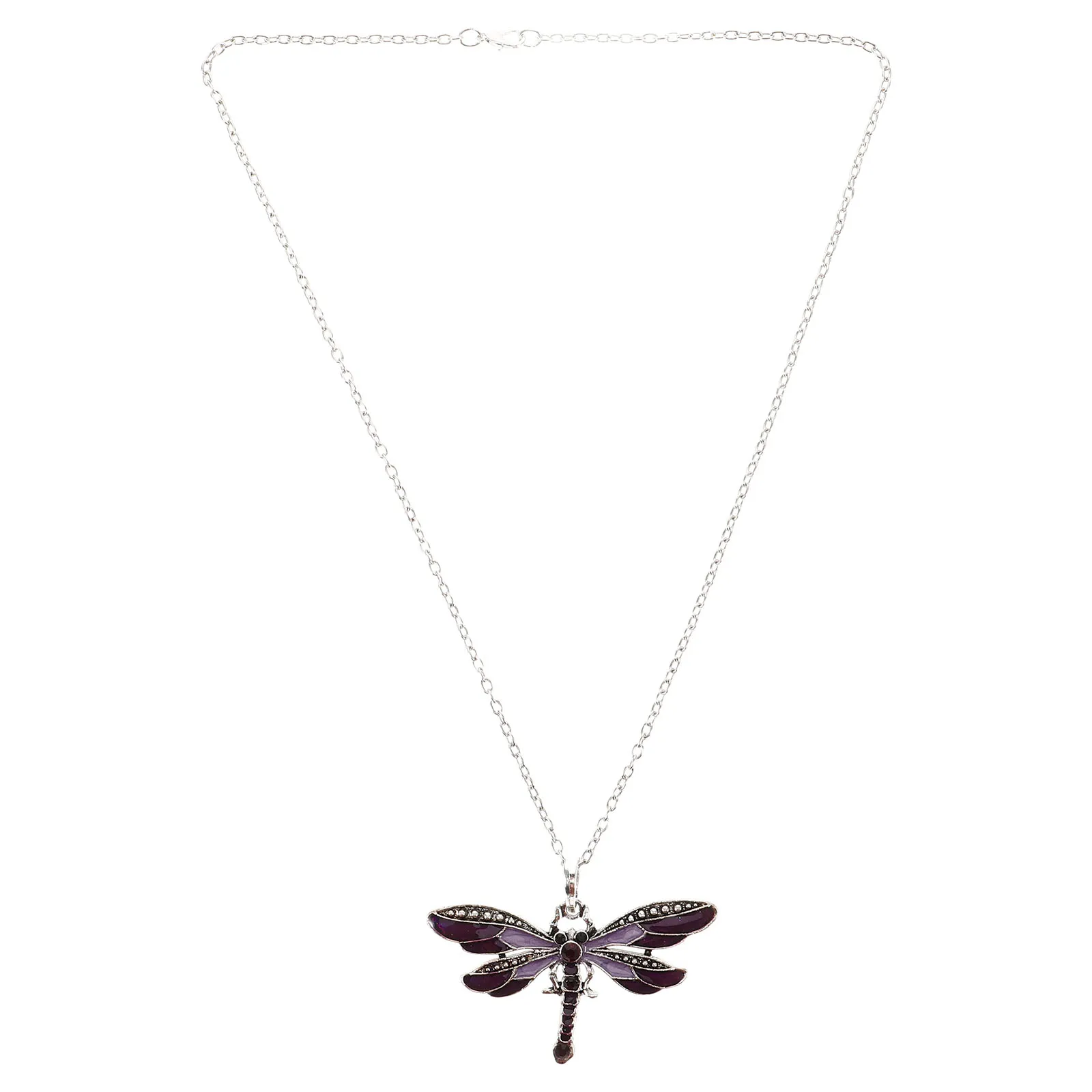 

Sweater Chain Necklaces Dragonfly Fashion Rhinestone Women Jeweley European and