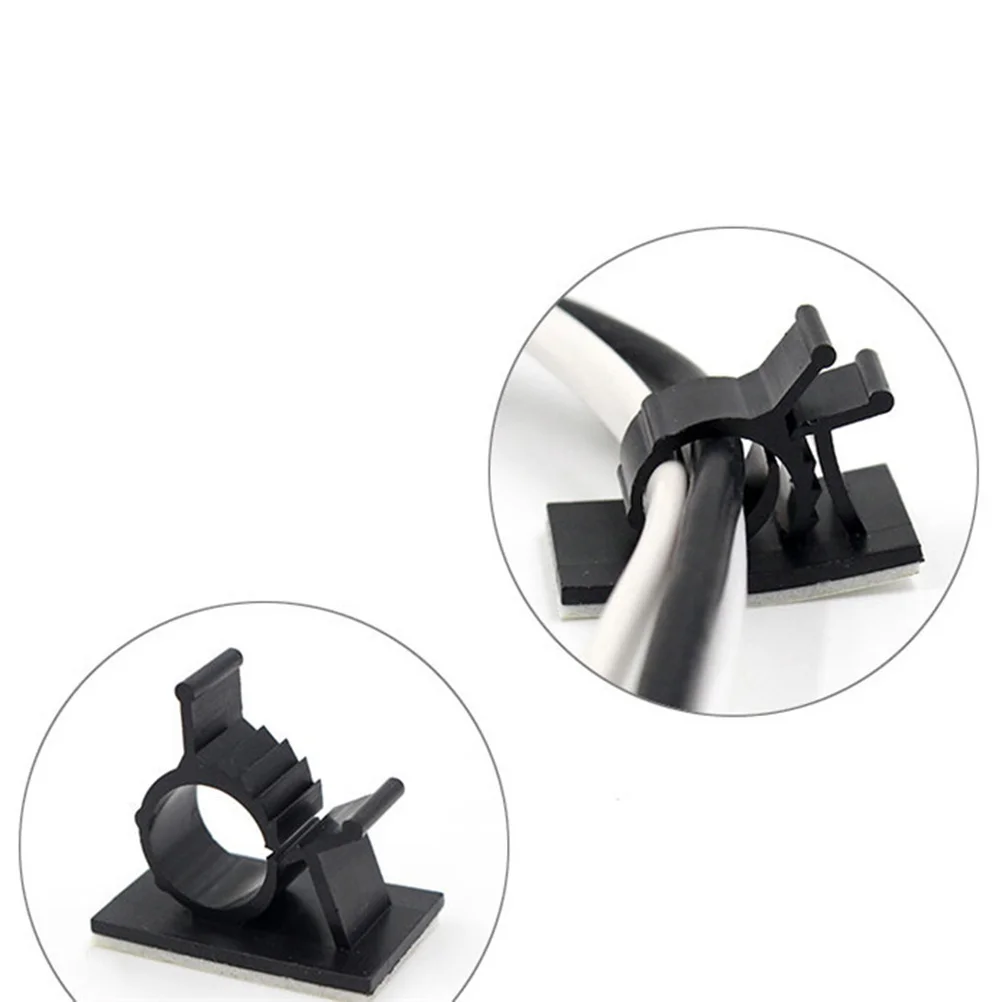 

100Pcs Cable Clips Holder Adjustable Self Adhesive Cord Clamps Wire Organizer Cable Wire Clips Plastic Cord Management for Desk