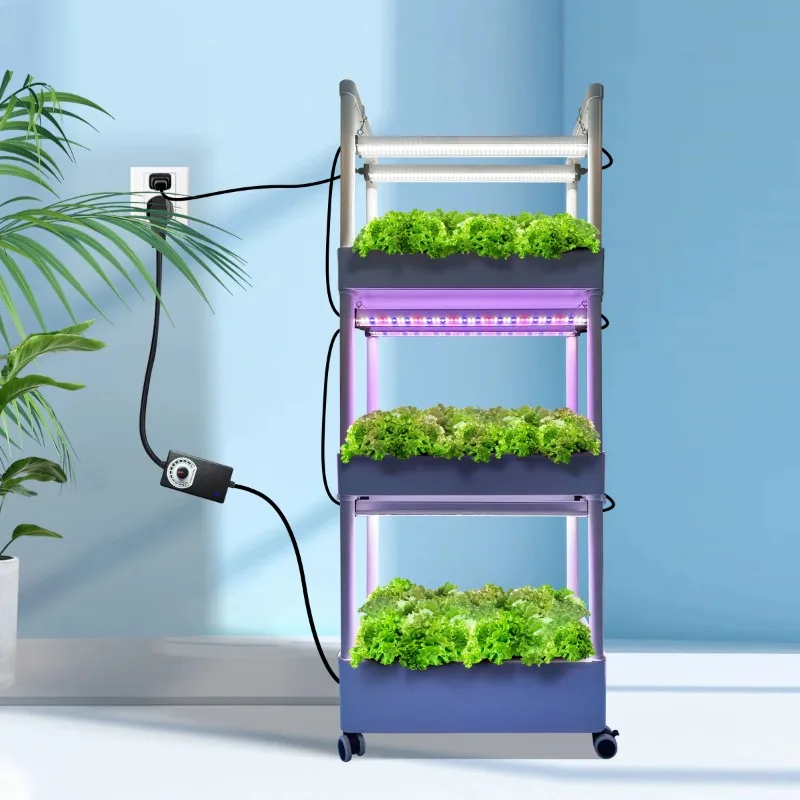 Home Garden Grow Rack System Horticulture Vertical Grow Rack with Adjustable Layers with led grow lights