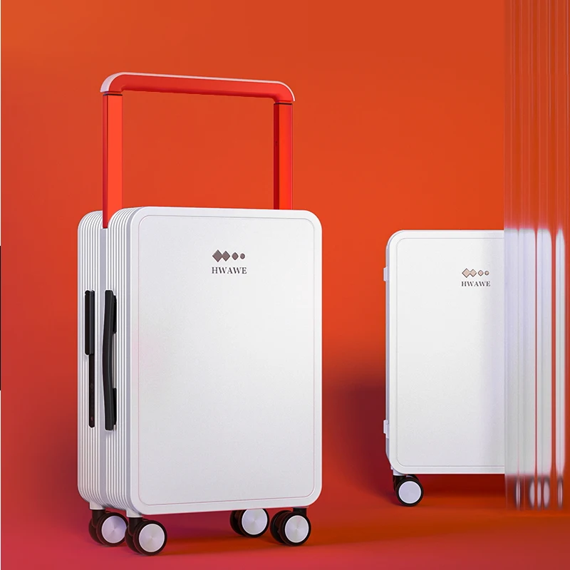 King equipaje Maleta de señora hermosa de moda equipaje de cabina con carro ancho y 4 ruedas universales