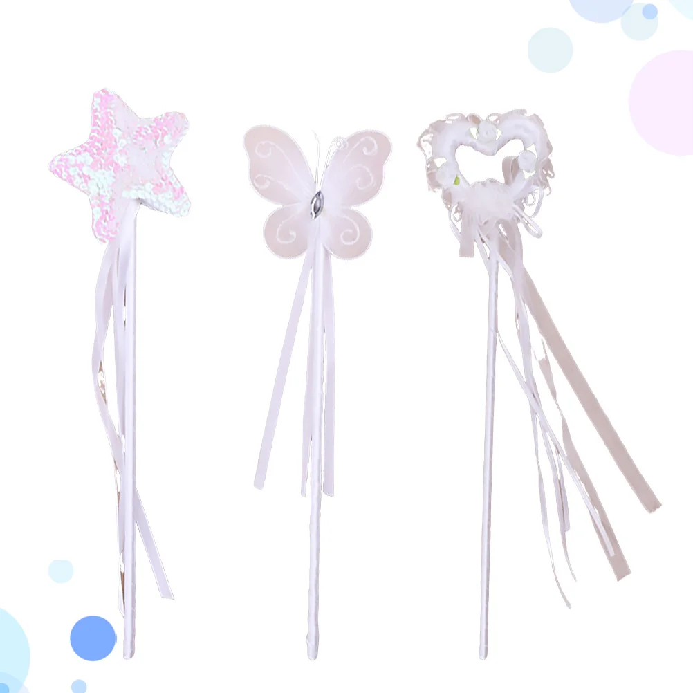 

3Pcs Birthday Fairy Wands Pentagram Design Safe Material Party Realization Gifts