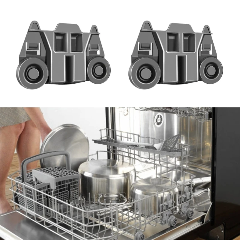 M6CB 4 قطع W10195417 رف غسالة الأطباق عجلة دوارة مقاومة للحرارة تركيب سريع #6