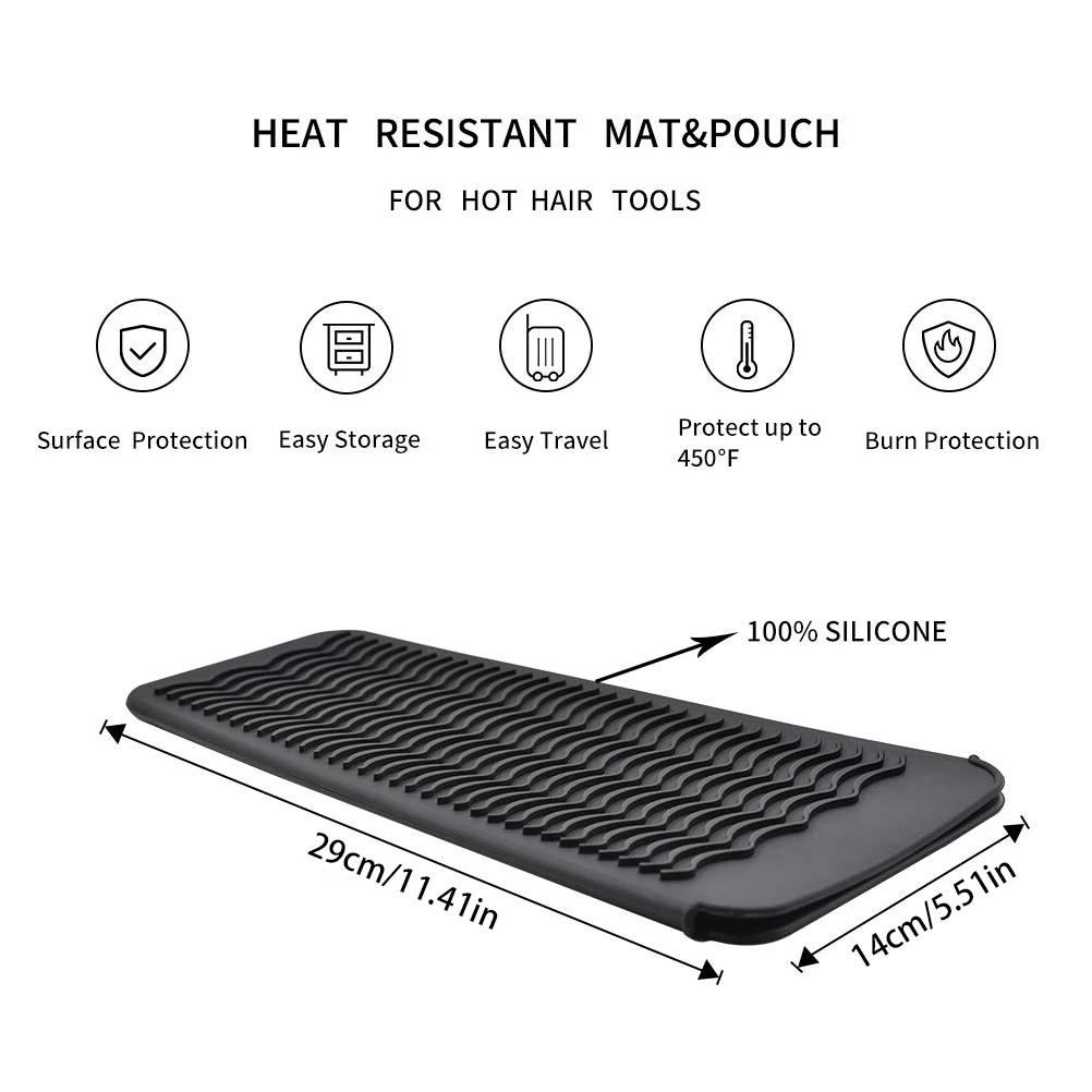 Silicone Heat Resistant Mat for Hair Straightener Flat Iron Curling Iron Tool Professional Styling Tool Anti-heat Mats