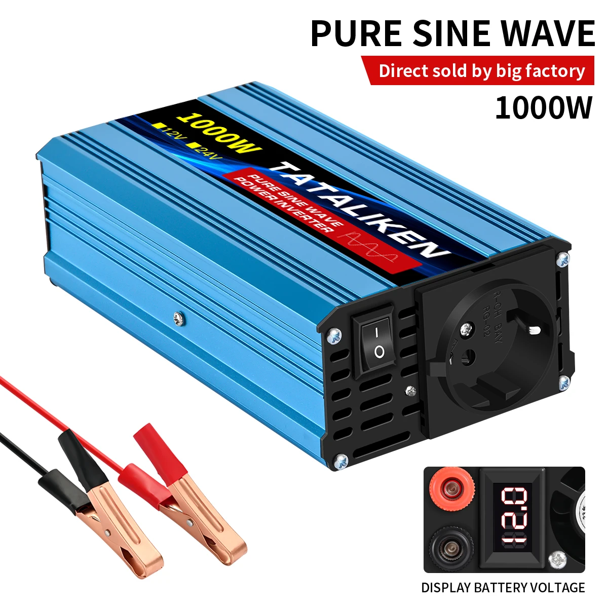 3500 W/4500 W/5000 W/6000 W Zuivere Sinus EU Socket Auto Omvormer DC 12 V naar AC 220 V 50 HZ Voltage Converter met Smart LCD Sc
