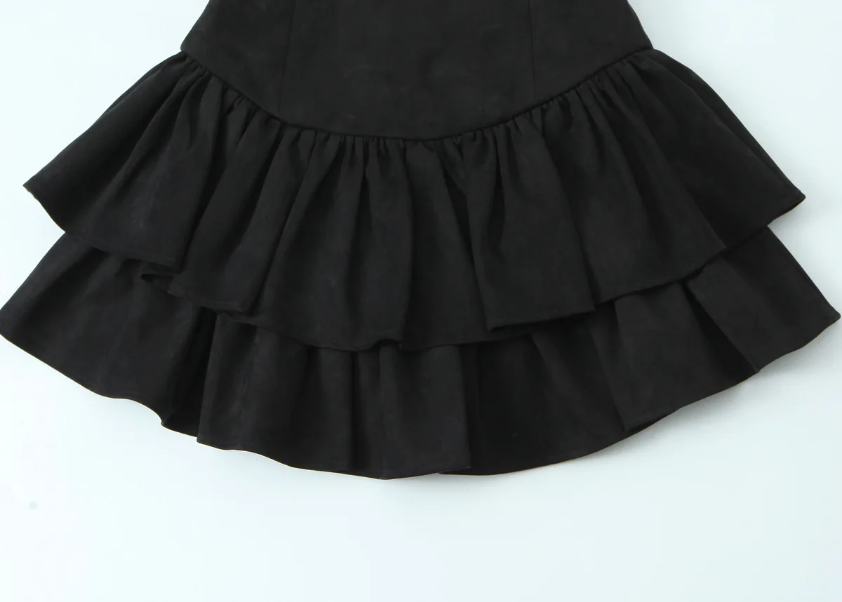 2025 novo outono estilo europeu e americano moda feminina sem mangas sexy quente menina em camadas vestido decorativo