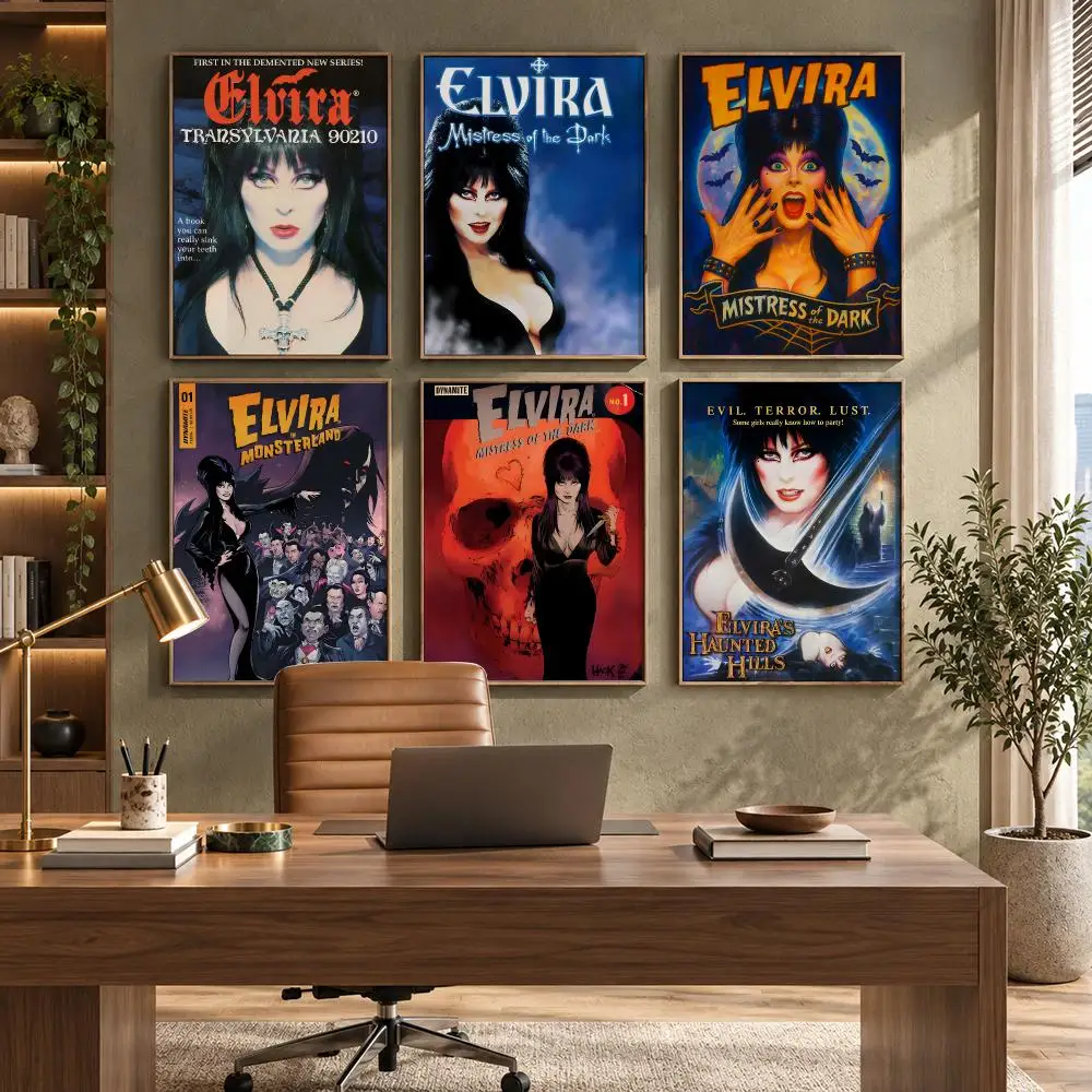 E-Elvira Mistress Of The Dark Poster High-Quality Waterproof Wall Decal for Study, Living Room & Garage, Great Gift for Fans