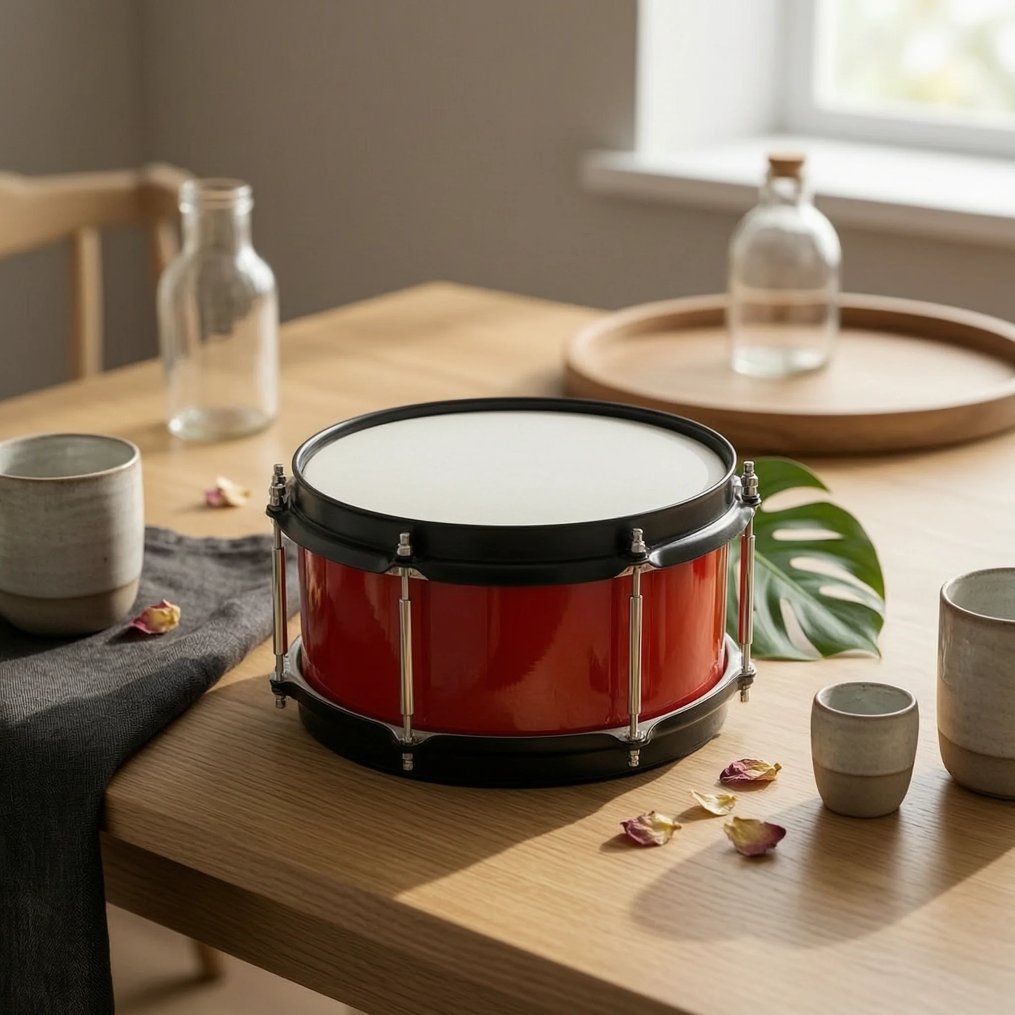 Musical Instrument Percussion - Marschtrommel, kompakte Trommel mit Holzkorpus, Percussion-Instrument,