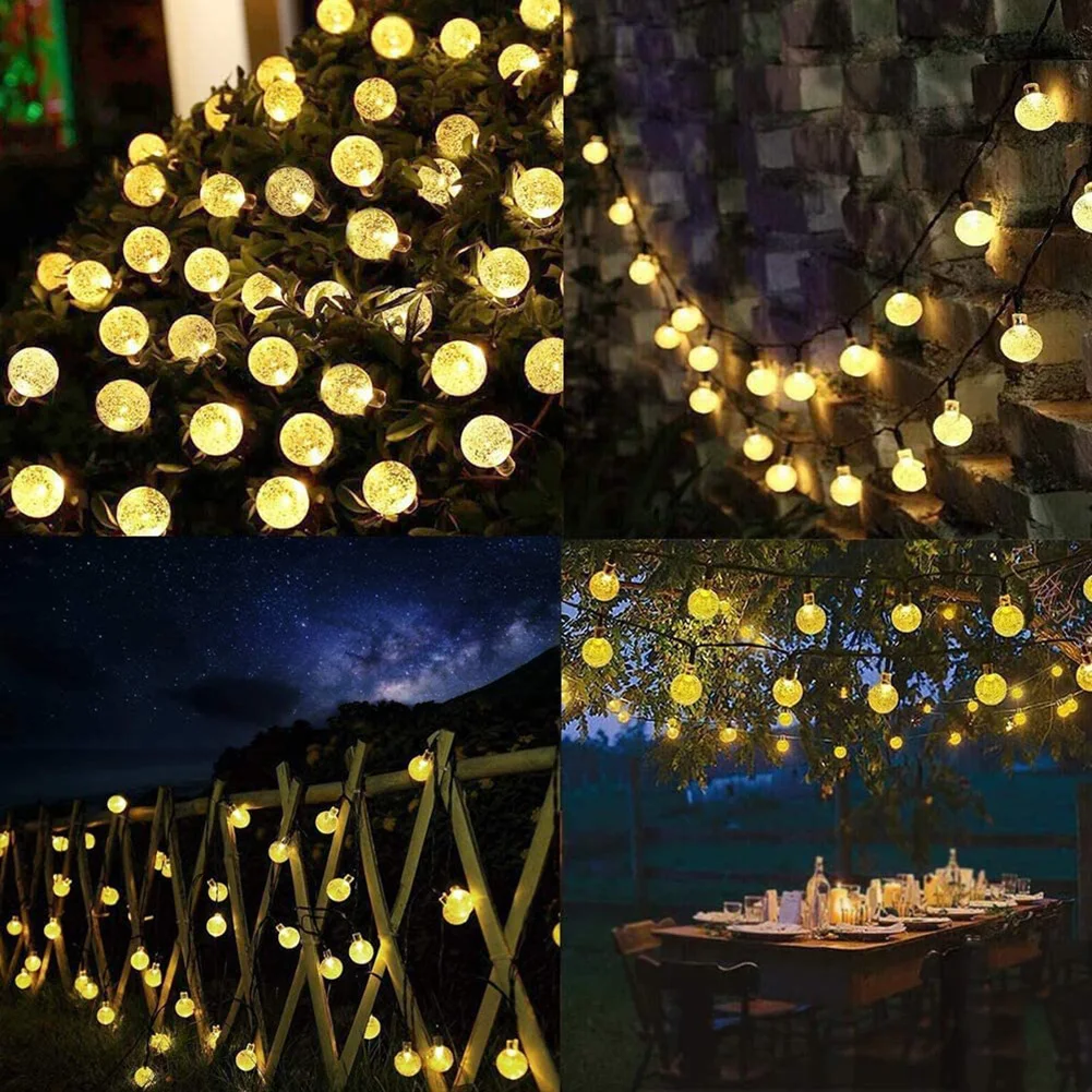 

LED Bulb Solar Powered String Indoor Outdoor Garland Street Light LED Light Bulbs String Decoration For Garden Yard Living Room