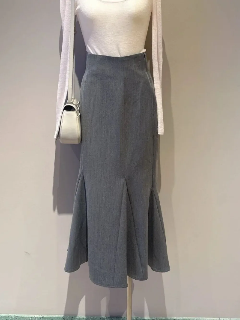

Japan Bodycon Solid All-match Vintage Falda Patchwork Sweet Fresh Elegant Skirt High Waist Slim Mid-length Mujer Faldas
