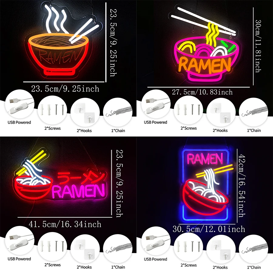 Ramen Led Neon Sign, 3D Carved Food Business Icon, Japanese Ramen Restaurant, Shop Window, Restaurant And Kitchen Art Decor.