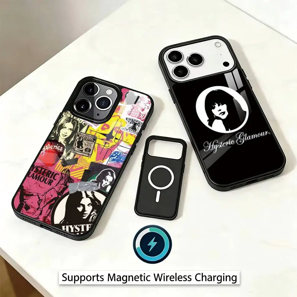 Japanese H-Hysteric Glamour gift Phone Case For iPhone17,16,15,14,13,Plus,Pro Magnetic Supports Magnetic Wireless Charging