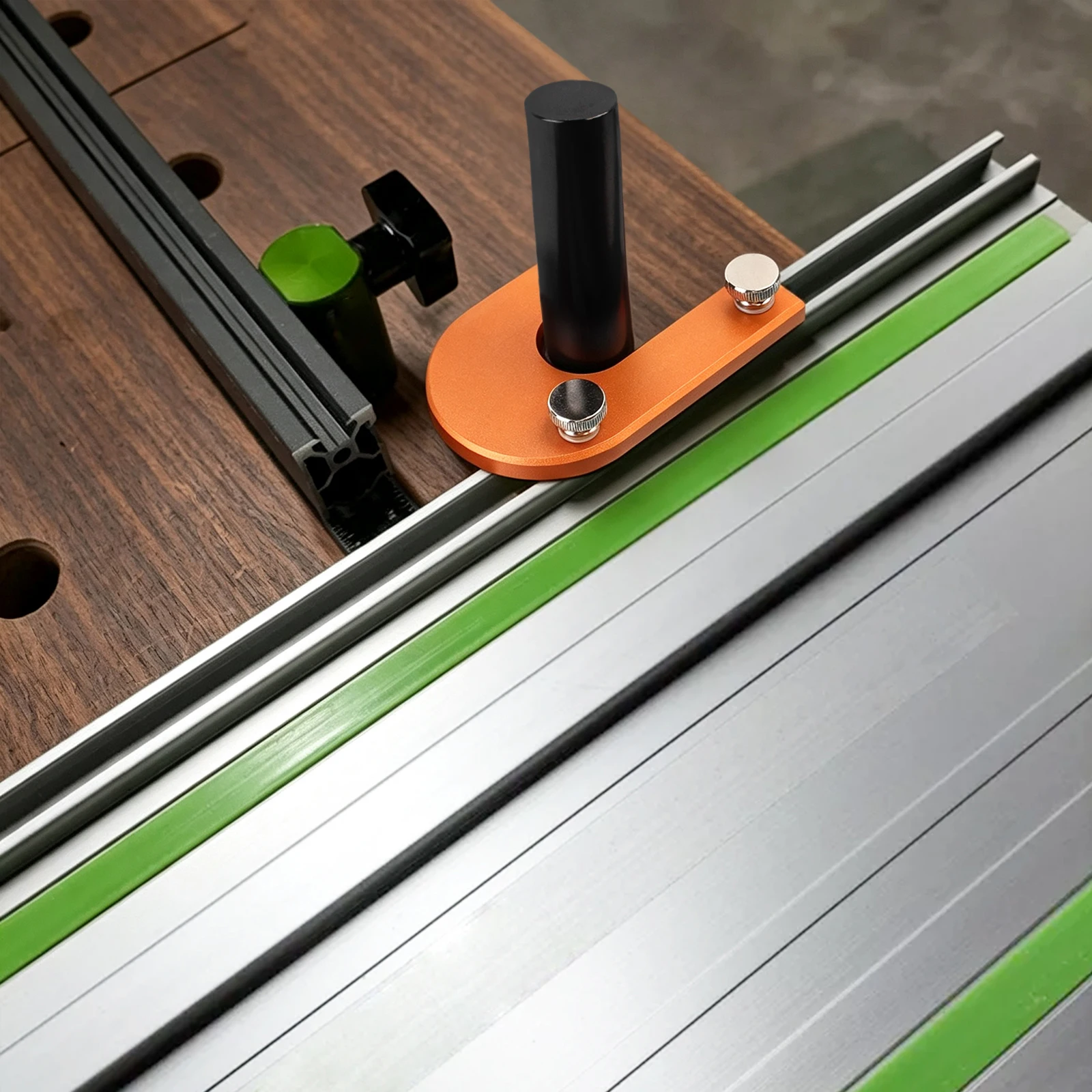 2 Paar 20-mm-Werkbank-Hundestopps, Werkbank-Stoppschnurhalterungen für Führungsschienen von Holzbearbeitungs-Kappsägen für längere Schnitte mit Kappsägen – Detail 3